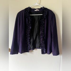 Coldwater Creek Purple Ruffled Blazer